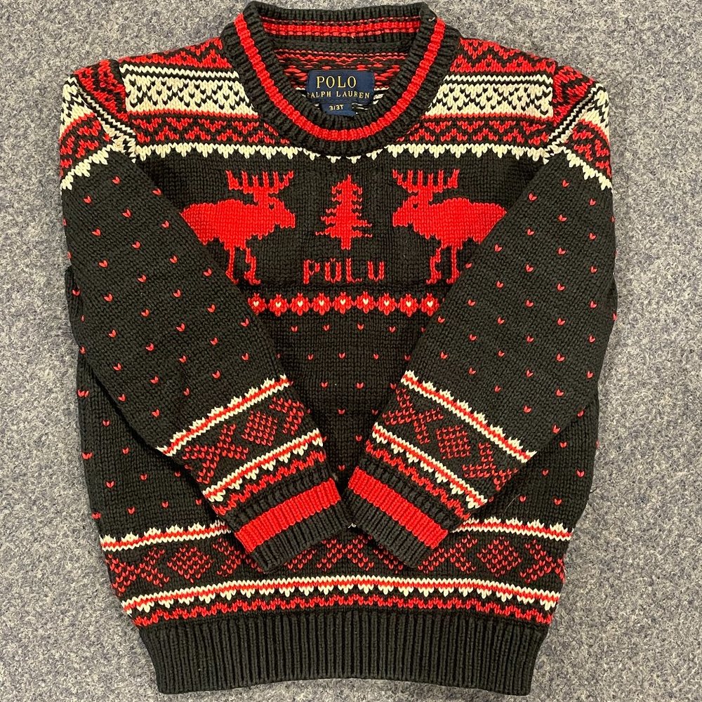 Polo Ralph Lauren Boy's Reindeer Intarsia Sweater Size 3T